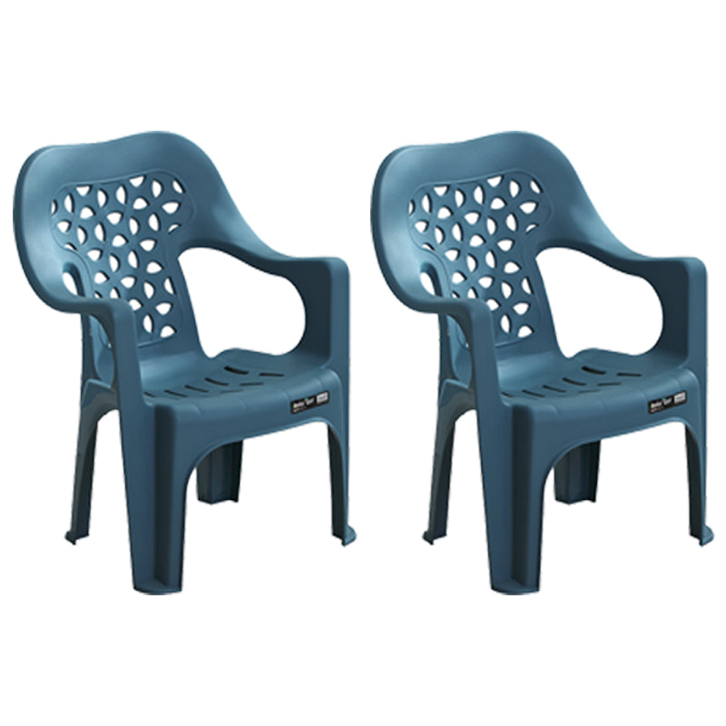Chaises de salle à manger en plastique contemporaines, chaise empilable à bras de salle à manger pour usage domestique