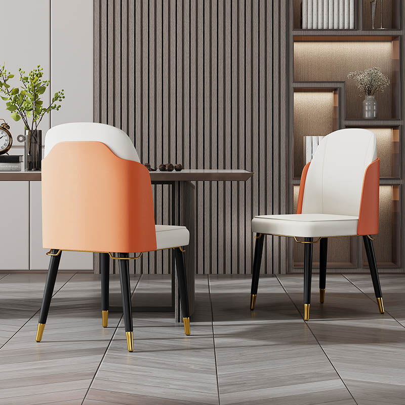 Silla de comedor de madera de estilo nórdico, sillas de comedor sin brazos de cuero PU para uso doméstico