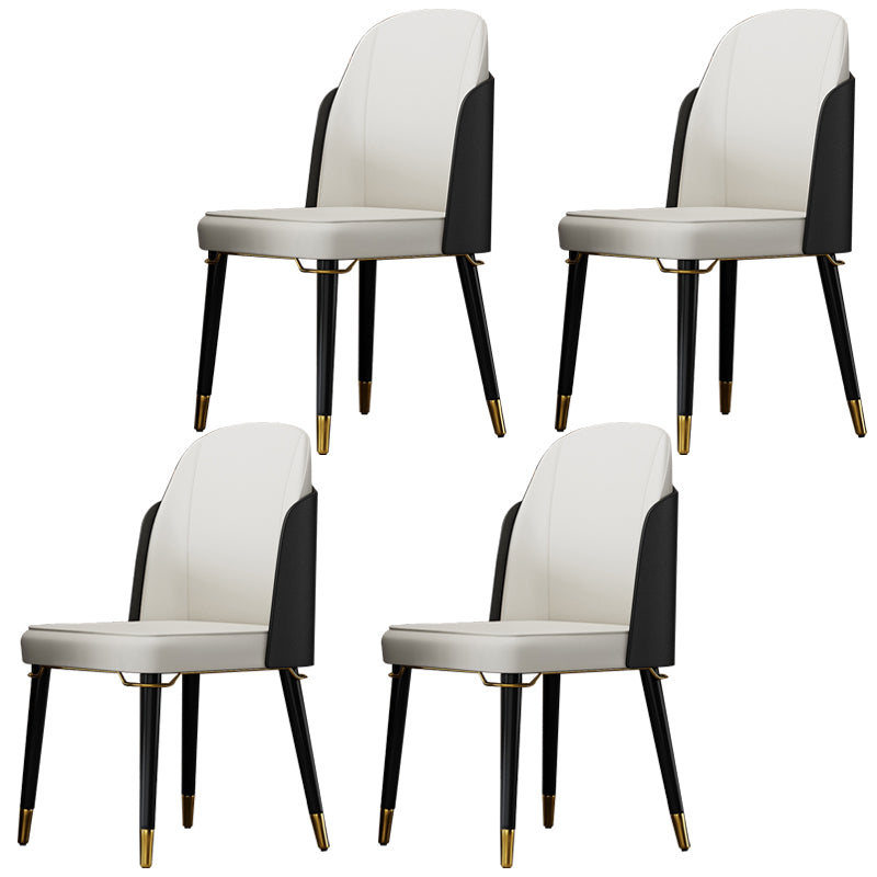 Silla de comedor de madera de estilo nórdico, sillas de comedor sin brazos de cuero PU para uso doméstico