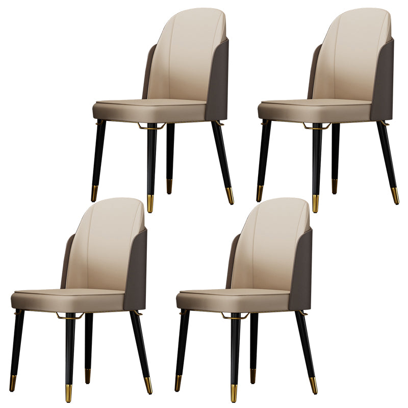 Silla de comedor de madera de estilo nórdico, sillas de comedor sin brazos de cuero PU para uso doméstico