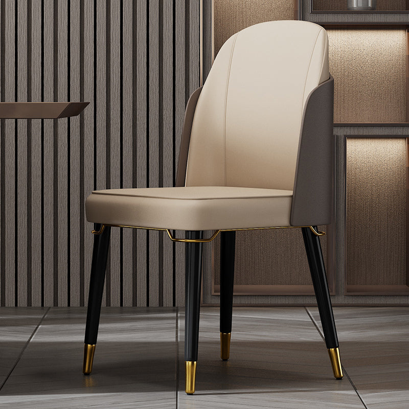 Silla de comedor de madera de estilo nórdico, sillas de comedor sin brazos de cuero PU para uso doméstico