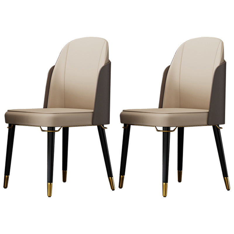 Silla de comedor de madera de estilo nórdico, sillas de comedor sin brazos de cuero PU para uso doméstico