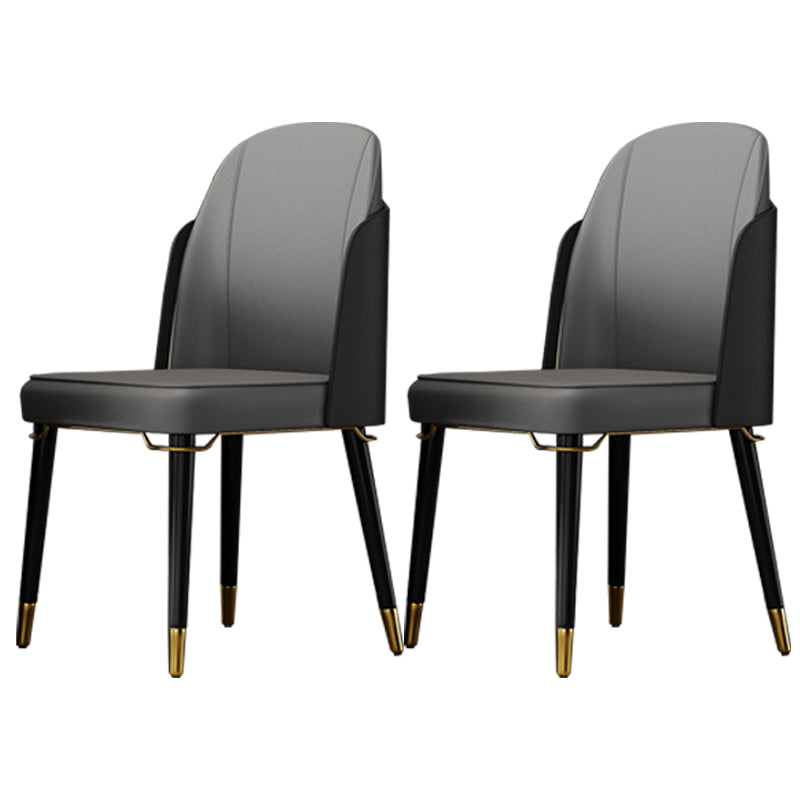 Silla de comedor de madera de estilo nórdico, sillas de comedor sin brazos de cuero PU para uso doméstico