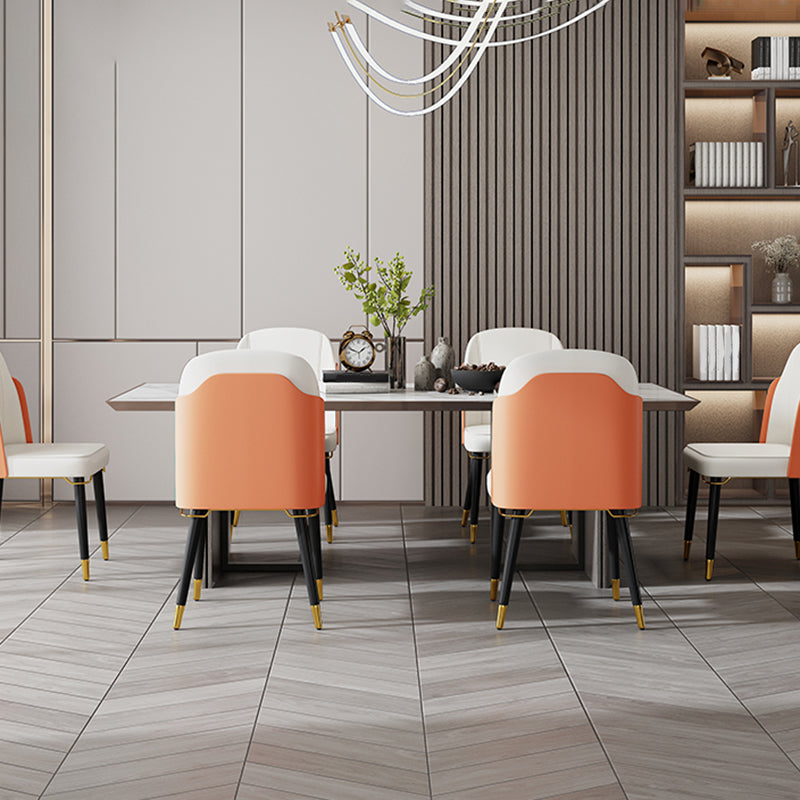 Silla de comedor de madera de estilo nórdico, sillas de comedor sin brazos de cuero PU para uso doméstico