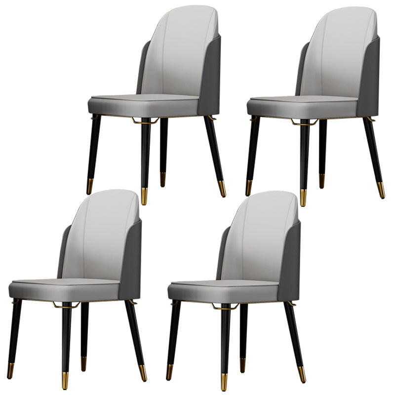 Silla de comedor de madera de estilo nórdico, sillas de comedor sin brazos de cuero PU para uso doméstico