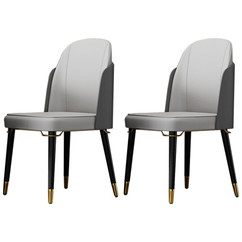 Silla de comedor de madera de estilo nórdico, sillas de comedor sin brazos de cuero PU para uso doméstico