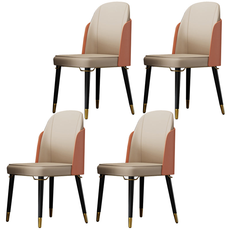Silla de comedor de madera de estilo nórdico, sillas de comedor sin brazos de cuero PU para uso doméstico