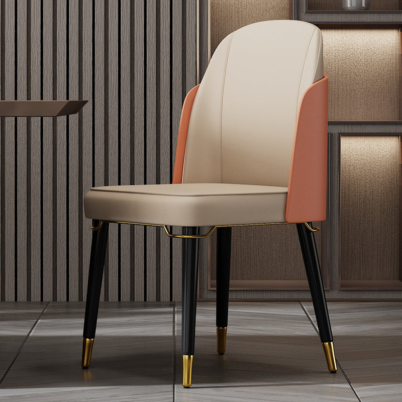 Silla de comedor de madera de estilo nórdico, sillas de comedor sin brazos de cuero PU para uso doméstico