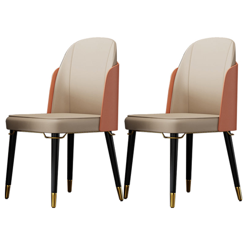 Silla de comedor de madera de estilo nórdico, sillas de comedor sin brazos de cuero PU para uso doméstico