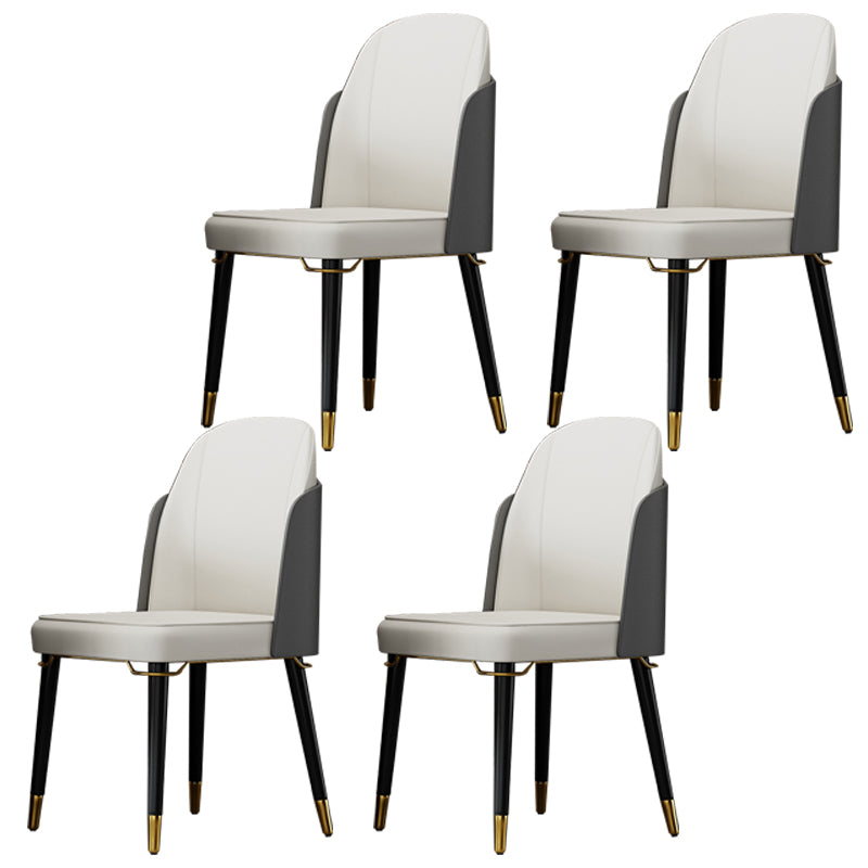Silla de comedor de madera de estilo nórdico, sillas de comedor sin brazos de cuero PU para uso doméstico