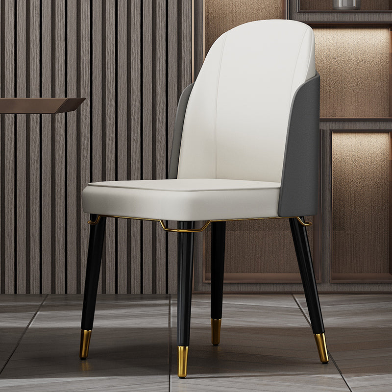 Chaise de salle à manger en bois de Style nordique, en cuir PU, sans accoudoirs, pour usage domestique