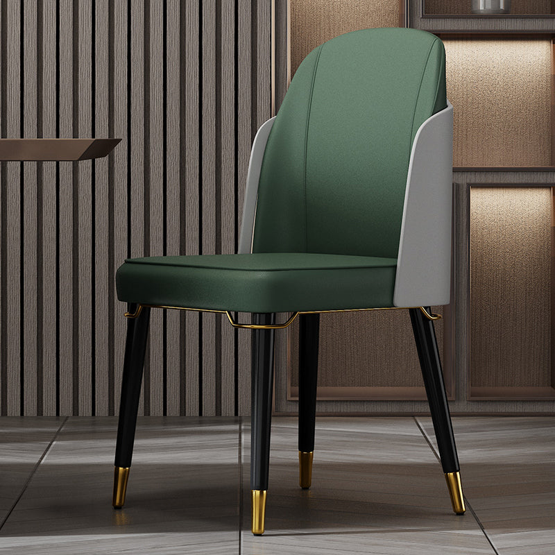 Silla de comedor de madera de estilo nórdico, sillas de comedor sin brazos de cuero PU para uso doméstico