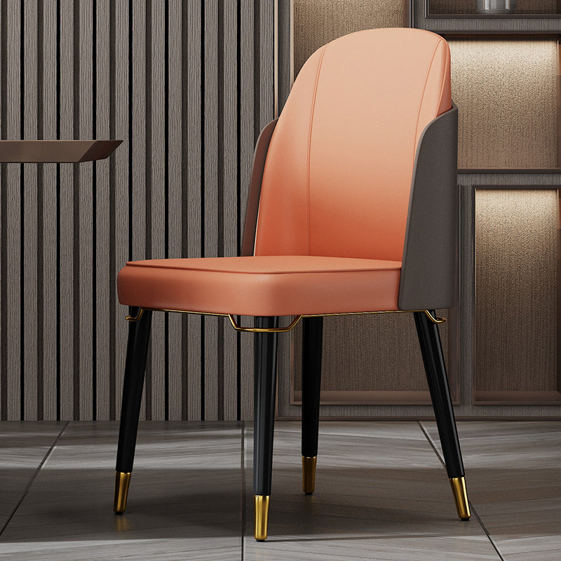 Chaise de salle à manger en bois de Style nordique, en cuir PU, sans accoudoirs, pour usage domestique