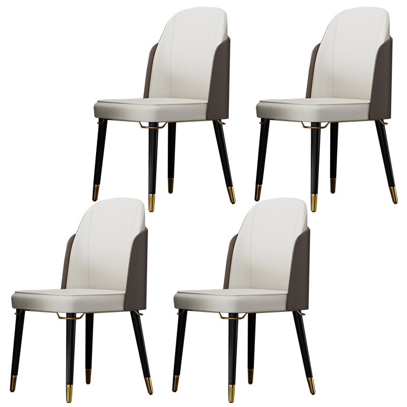 Silla de comedor de madera de estilo nórdico, sillas de comedor sin brazos de cuero PU para uso doméstico