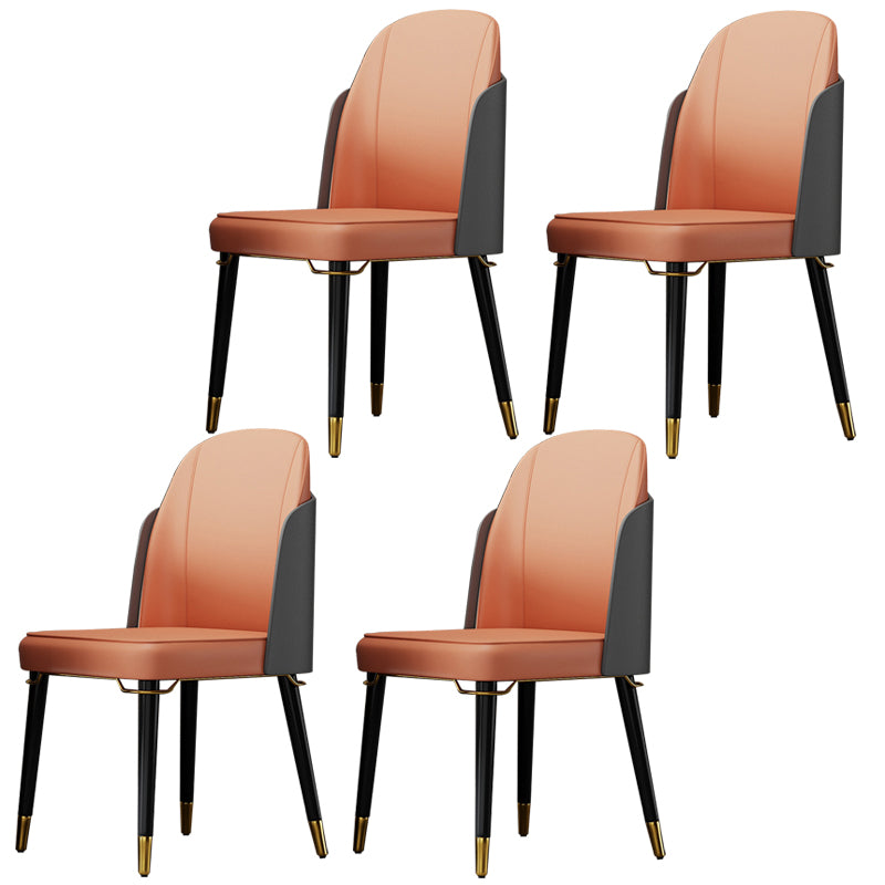 Silla de comedor de madera de estilo nórdico, sillas de comedor sin brazos de cuero PU para uso doméstico