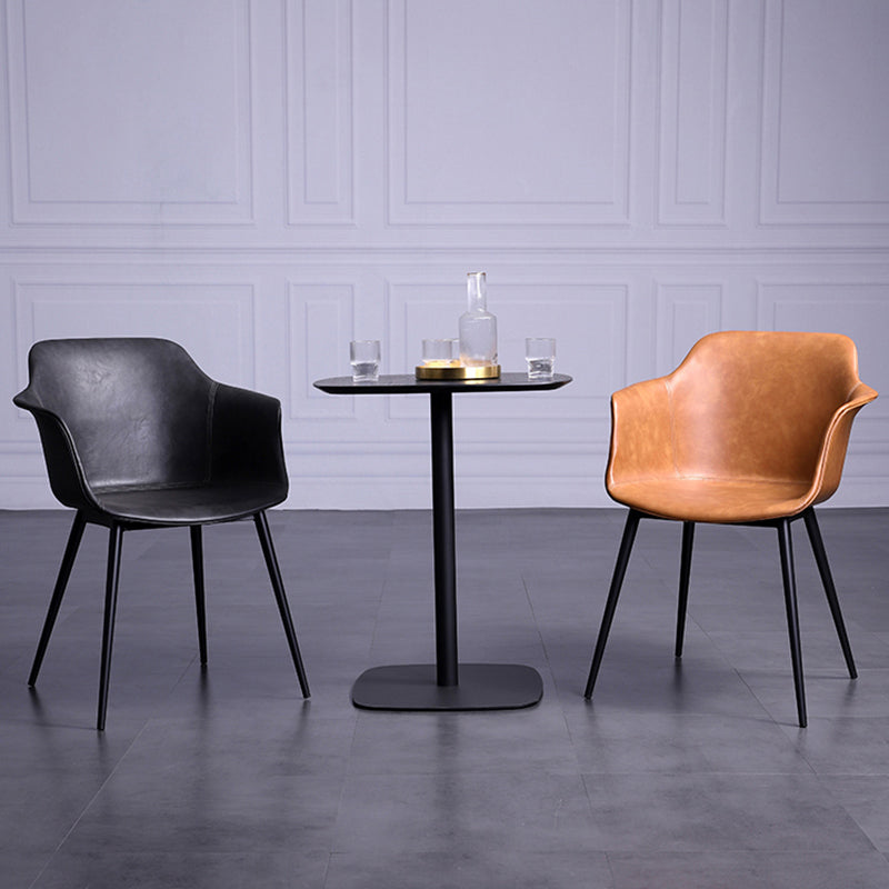 Industrial Metall Esszimmer Sessel gepolsterte Seiten Lederstühle für den Heimgebrauch
