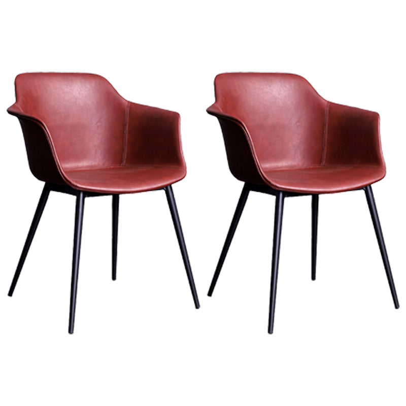 Industrial Metall Esszimmer Sessel gepolsterte Seiten Lederstühle für den Heimgebrauch