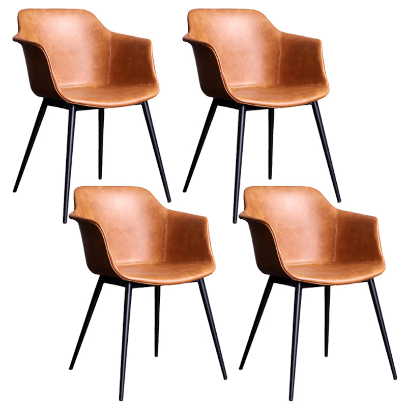 Industrial Metall Esszimmer Sessel gepolsterte Seiten Lederstühle für den Heimgebrauch