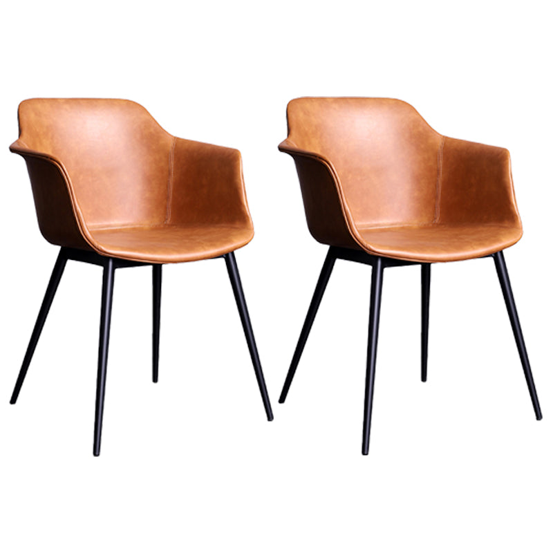 Industrial Metall Esszimmer Sessel gepolsterte Seiten Lederstühle für den Heimgebrauch