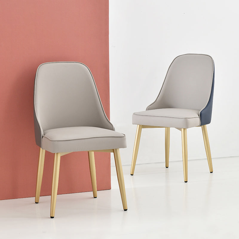 Metal de estilo nórdico que cena la tela tapizada silla sin brazos que cena la silla lateral