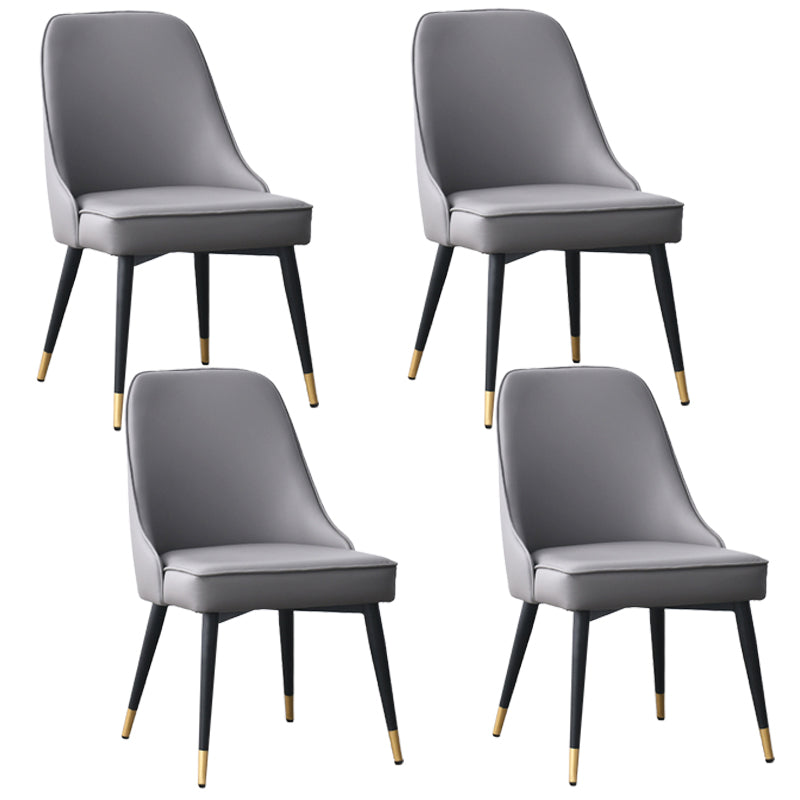 Metal de estilo nórdico que cena la tela tapizada silla sin brazos que cena la silla lateral