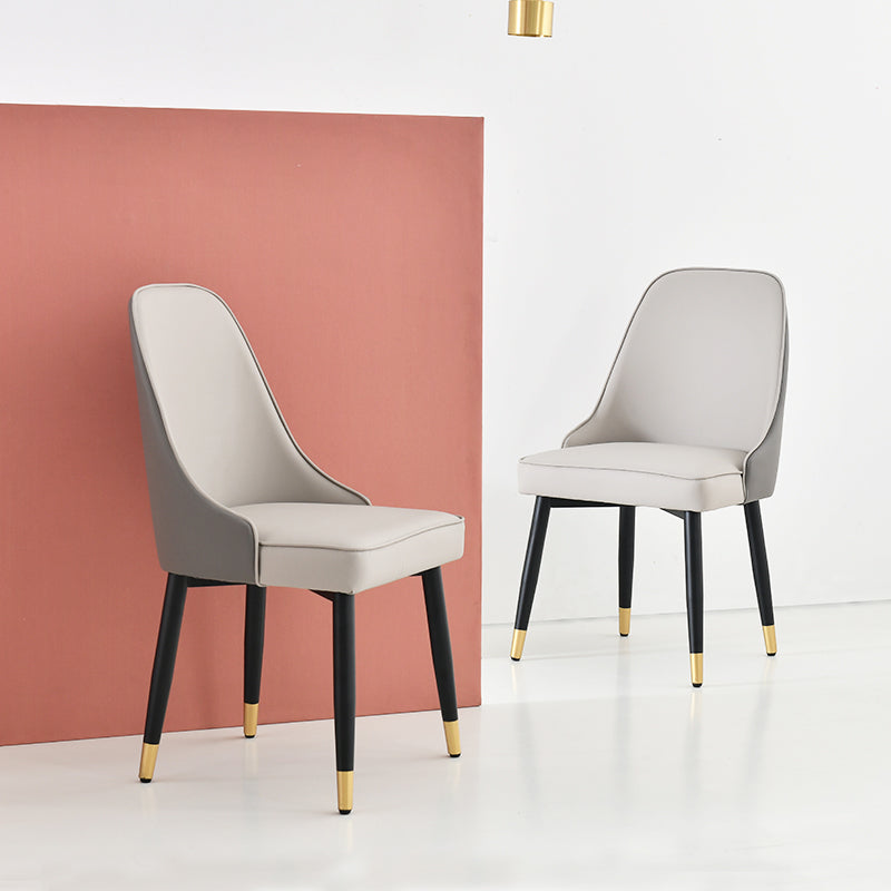 Metal de estilo nórdico que cena la tela tapizada silla sin brazos que cena la silla lateral