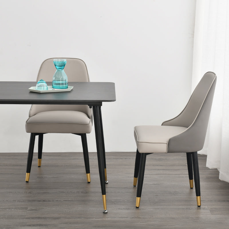 Metal de estilo nórdico que cena la tela tapizada silla sin brazos que cena la silla lateral