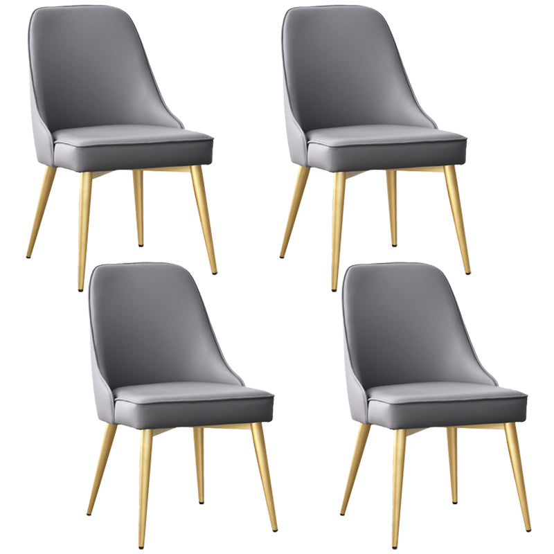 Metal de estilo nórdico que cena la tela tapizada silla sin brazos que cena la silla lateral