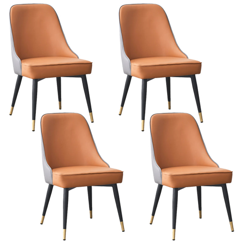 Metal de estilo nórdico que cena la tela tapizada silla sin brazos que cena la silla lateral