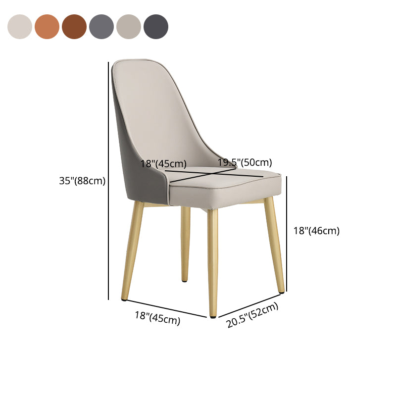 Metal de estilo nórdico que cena la tela tapizada silla sin brazos que cena la silla lateral