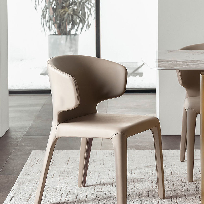 Sillas modernas de comedor para interiores y exteriores, sillas sin brazos de piel sintética