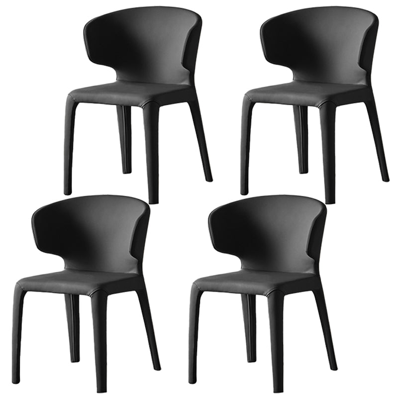 Sillas modernas de comedor para interiores y exteriores, sillas sin brazos de piel sintética