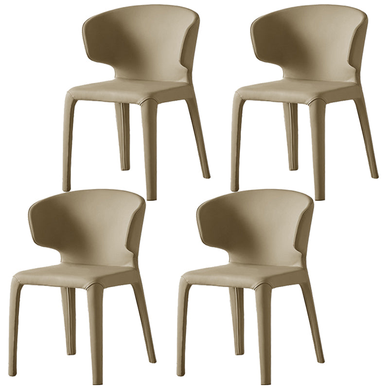 Sillas modernas de comedor para interiores y exteriores, sillas sin brazos de piel sintética