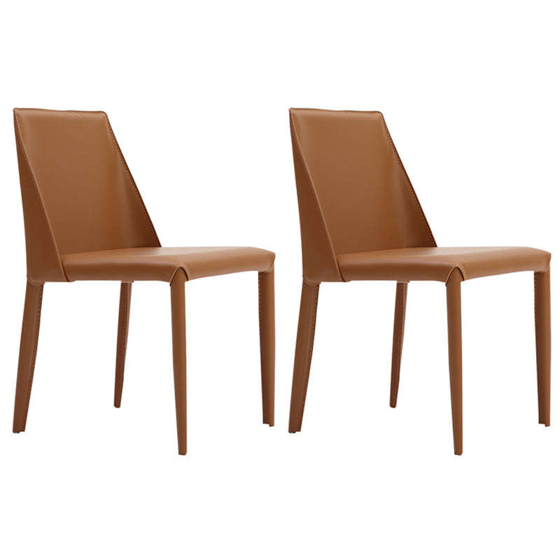 Chaise d'appoint de style moderne pour la maison, chaise de salle à manger rembourrée à dossier solide (Ensemble de 2)