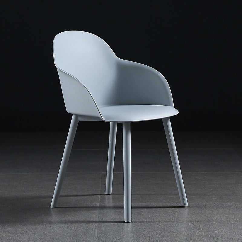 Chaise de salle à manger de style contemporain, chaise d'appoint avec bras de cuisine et pieds en plastique