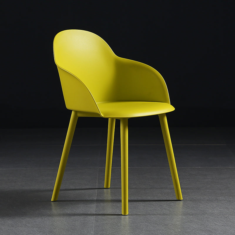 Silla de comedor estilo moderno Silla auxiliar con brazo de cocina y patas de plástico