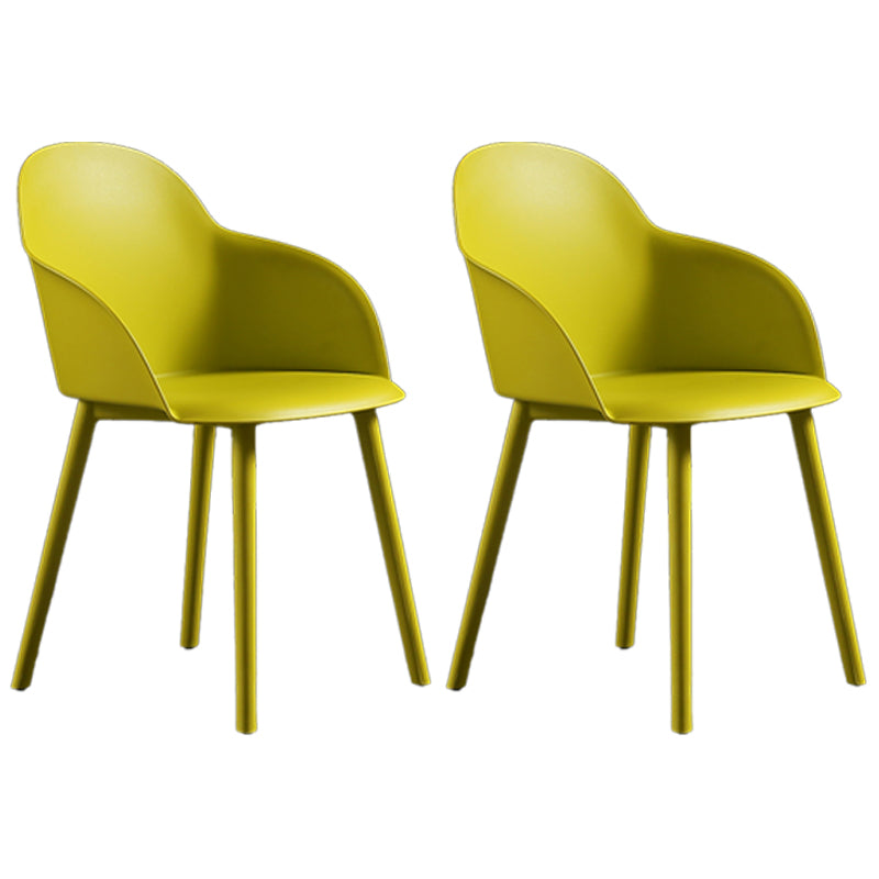 Silla de comedor estilo moderno Silla auxiliar con brazo de cocina y patas de plástico