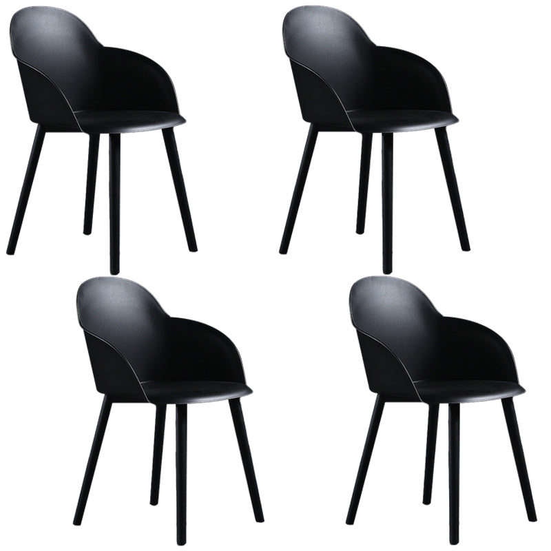 Silla de comedor estilo moderno Silla auxiliar con brazo de cocina y patas de plástico