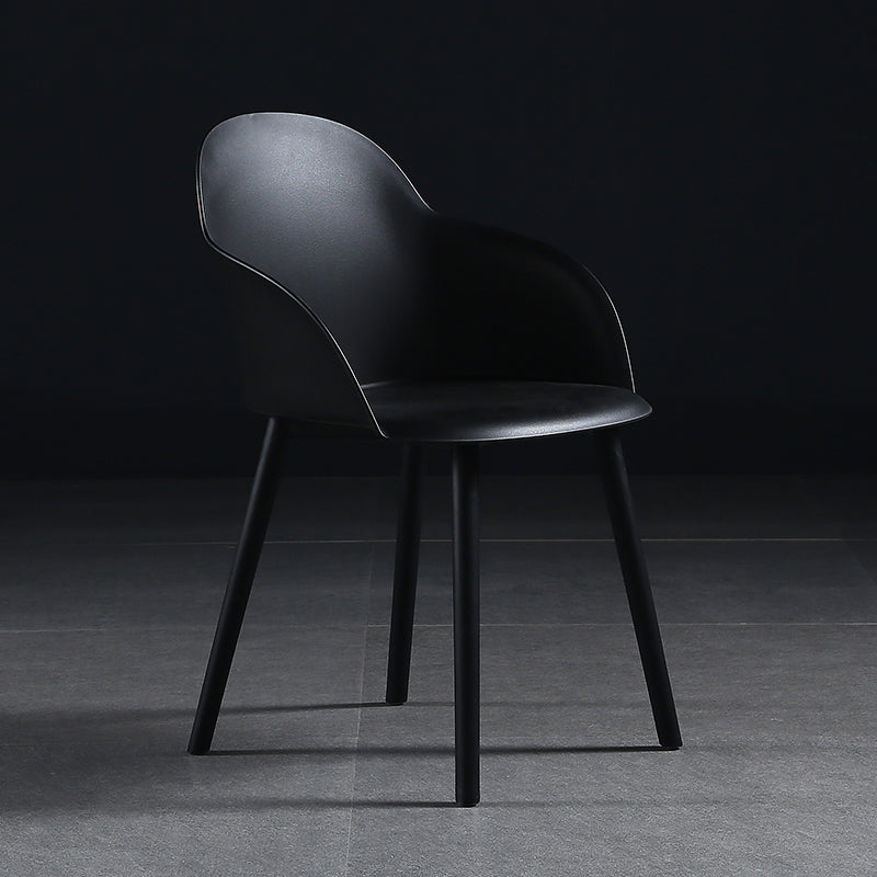 Silla de comedor estilo moderno Silla auxiliar con brazo de cocina y patas de plástico