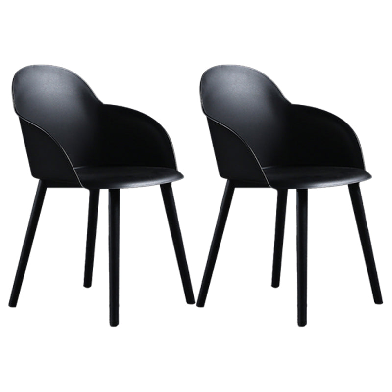 Silla de comedor estilo moderno Silla auxiliar con brazo de cocina y patas de plástico