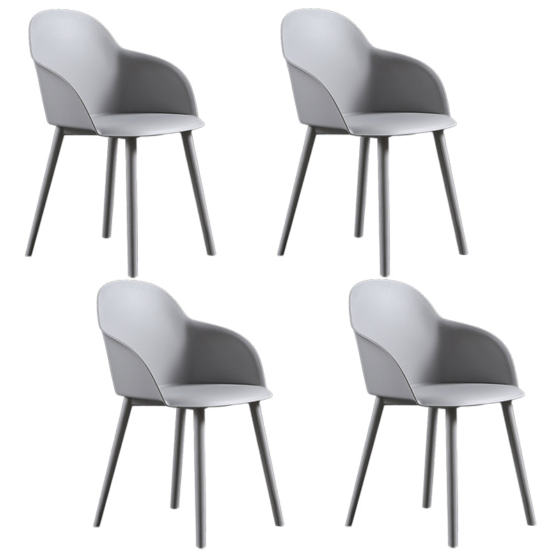 Silla de comedor estilo moderno Silla auxiliar con brazo de cocina y patas de plástico