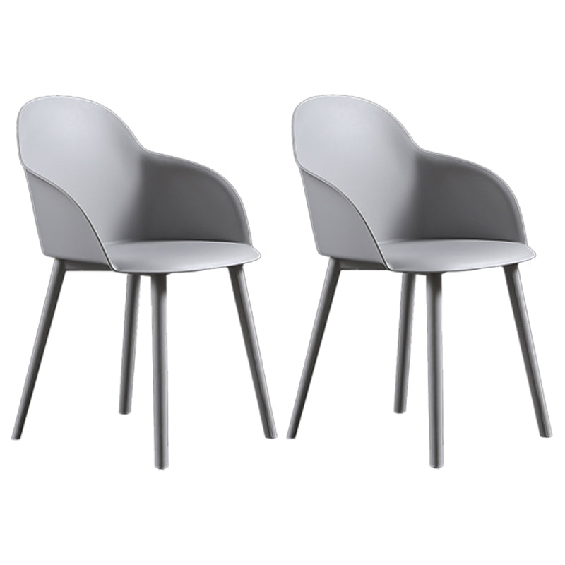 Silla de comedor estilo moderno Silla auxiliar con brazo de cocina y patas de plástico