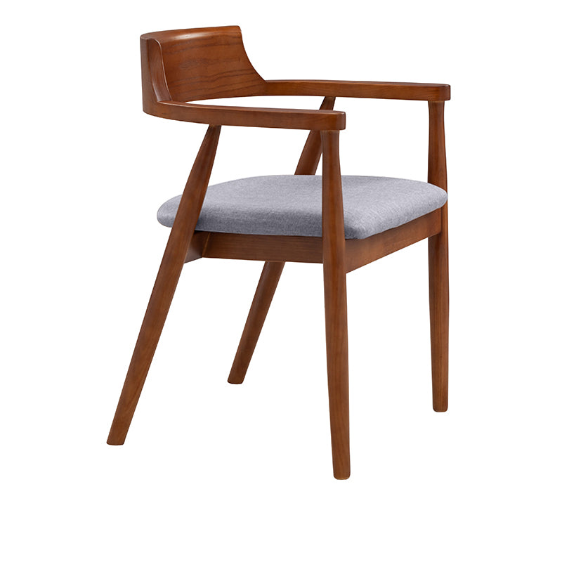 Fauteuil de salle à manger en cuir contemporain, chaise de salle à manger à dossier ouvert en bois
