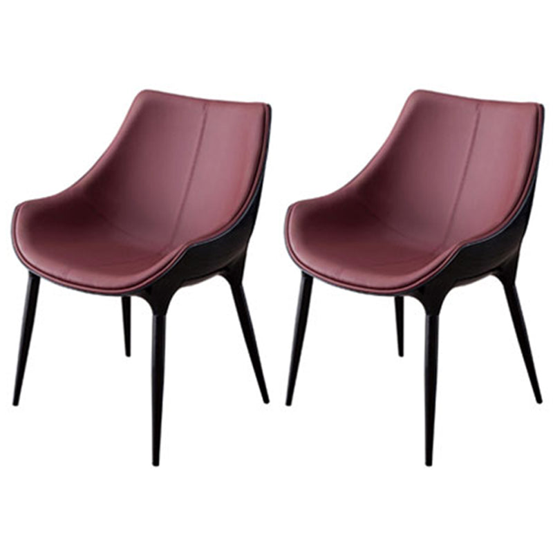 Silla auxiliar para el hogar de estilo moderno, silla de comedor tapizada de metal con respaldo sólido (juego de 2)