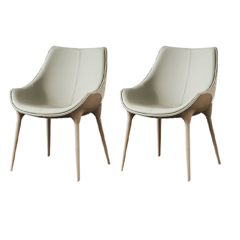 Chaise d'appoint de style moderne pour la maison, chaise de salle à manger rembourrée en métal à dossier solide (Ensemble de 2)