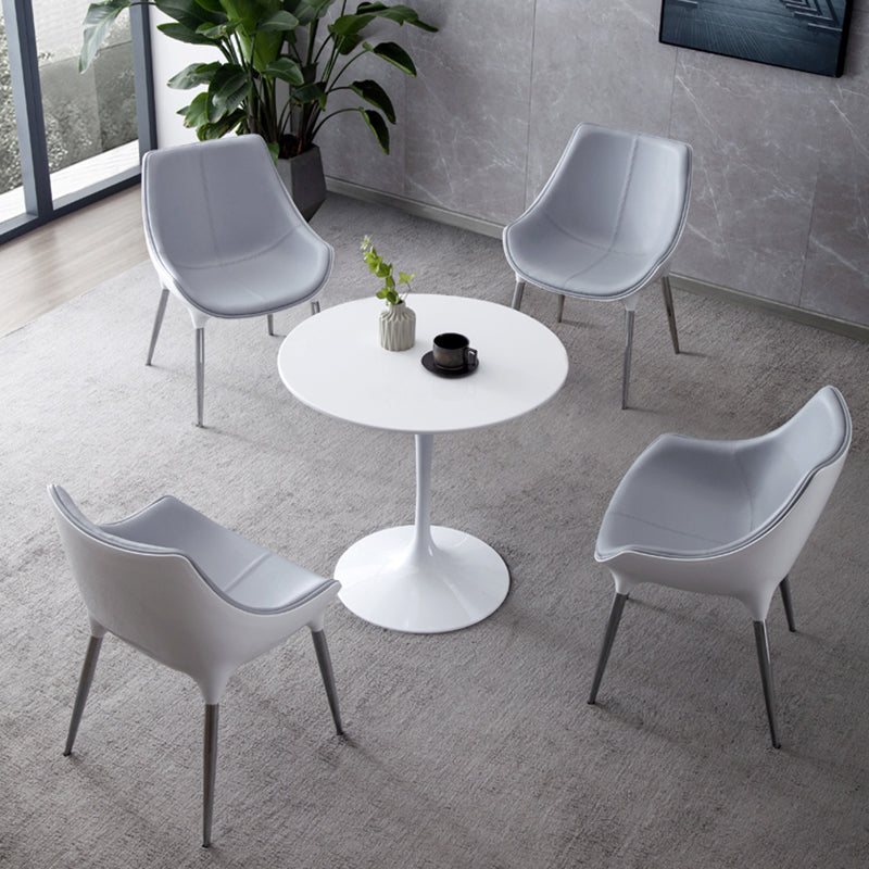 Silla auxiliar para el hogar de estilo moderno, silla de comedor tapizada de metal con respaldo sólido (juego de 2)