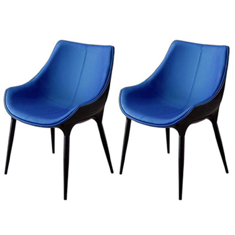 Silla auxiliar para el hogar de estilo moderno, silla de comedor tapizada de metal con respaldo sólido (juego de 2)