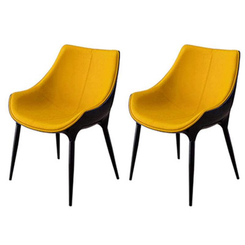 Silla auxiliar para el hogar de estilo moderno, silla de comedor tapizada de metal con respaldo sólido (juego de 2)