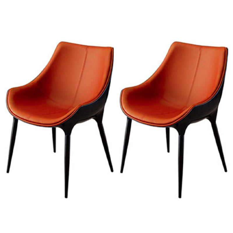 Silla auxiliar para el hogar de estilo moderno, silla de comedor tapizada de metal con respaldo sólido (juego de 2)