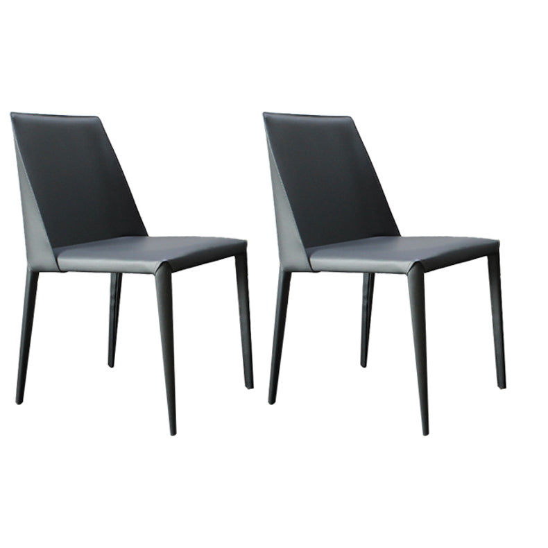 Chaise d'appoint de style design en cuir Saddle, finition mate, chaise de salle à manger Parsons (Ensemble de 2)